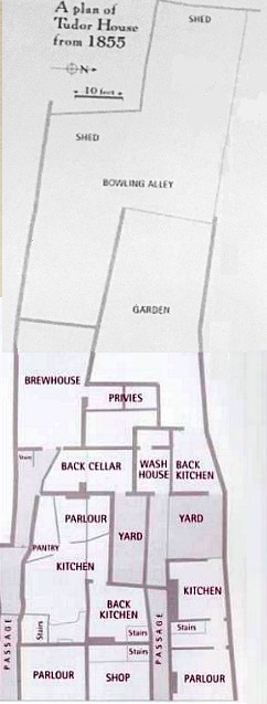 Floor Plan of Tudor House circa 1855