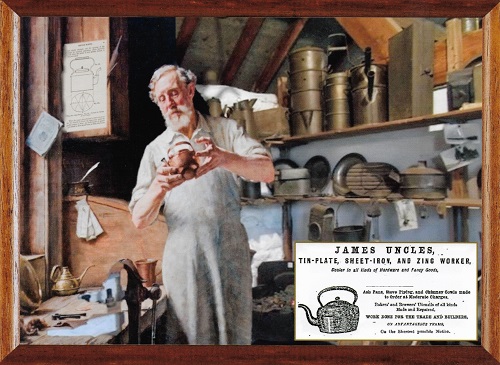 Ten Trades of Tudor House, James Uncles Tinsmith (montage)