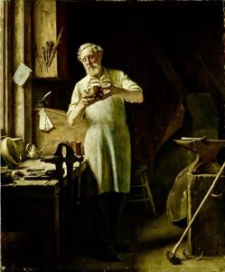 Tinsmith in his workshop - reproduced under license from Alamy