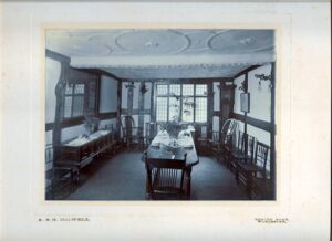 Tudor House "best" room laid out and decorated for a formal meal.