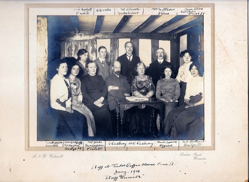 Tudor Coffee House Staff Dinner January 1914 Photograph by A & G Colwell (photographers)